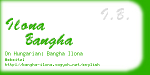 ilona bangha business card